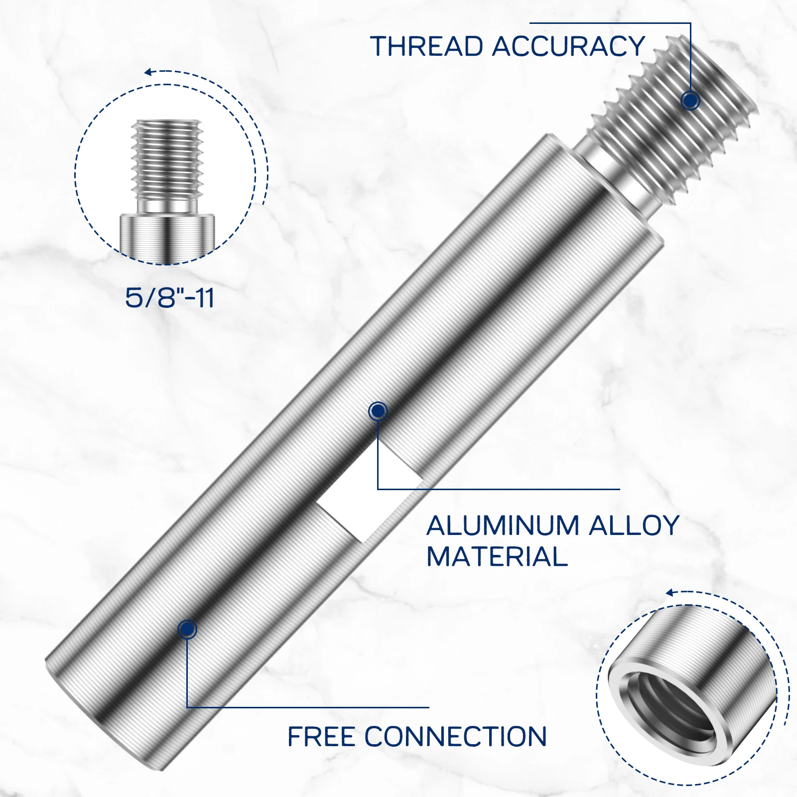 Aluminium Alloy Angle Grinder Extension Rods for Polishing