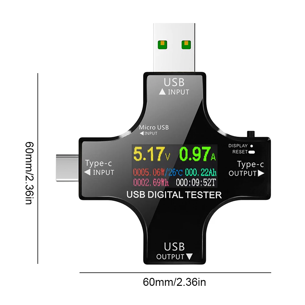 타입-C USB 테스터 타입-C PD 암페어 미터 컬러 디지털 디스플레이 전압 전류 측정기 전류계 감지기 전압 USB 전류 테스터
