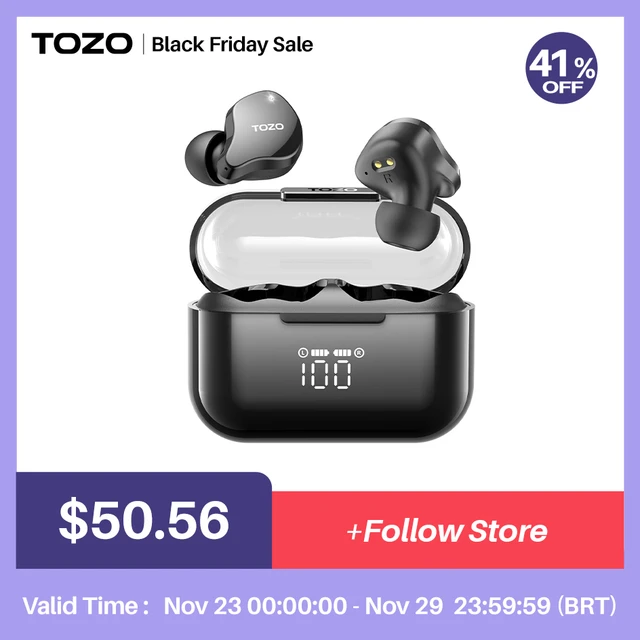 TOZO T10 Wireless Earbuds with Bluetooth 5.3 Earphones , IPX8 Waterproof  Stereo Headphones With in Ear Built in Mic Headset