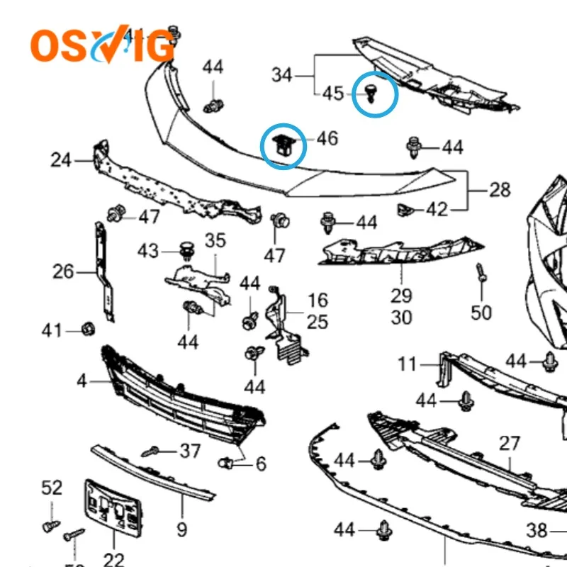 10-Pack Car Striker Engine Bulkhead Cover Retainer Clips