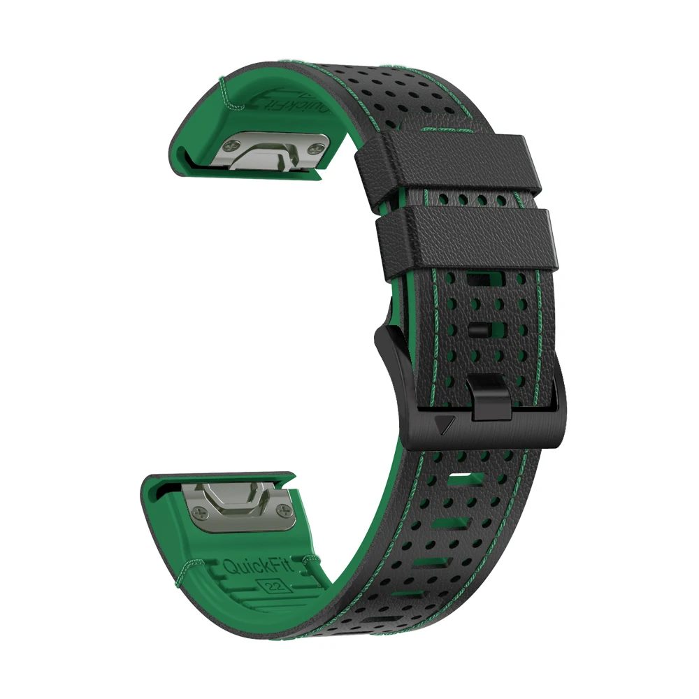 Premium Silicone and Leather Strap - 22mm/26mm Band