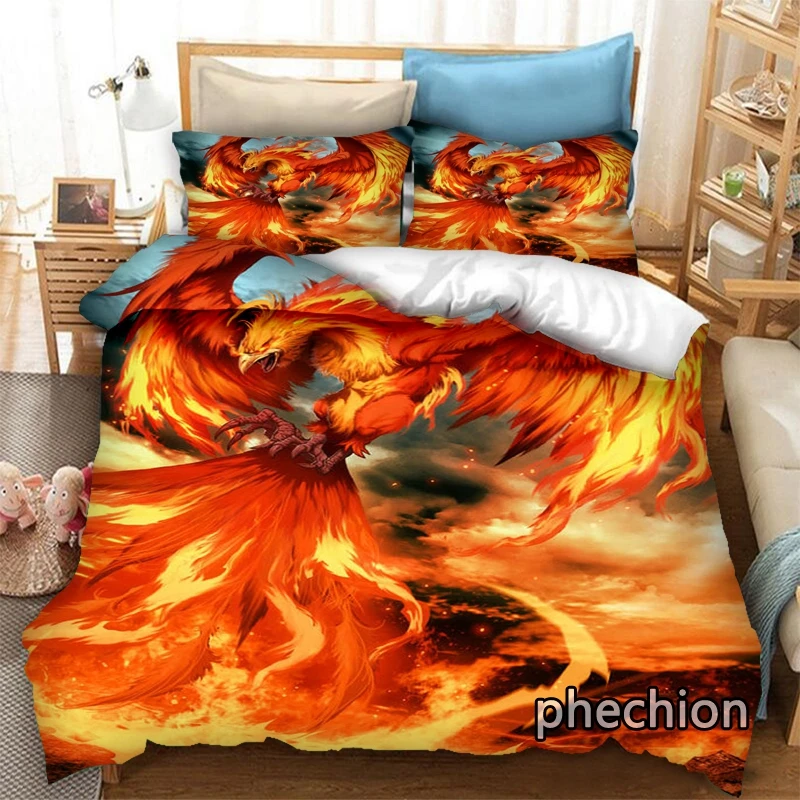 

phechion Phoenix 3D Print Bedding Set Duvet Covers Pillowcases One Piece Comforter Bedding Sets Bedclothes Bed Linen K286