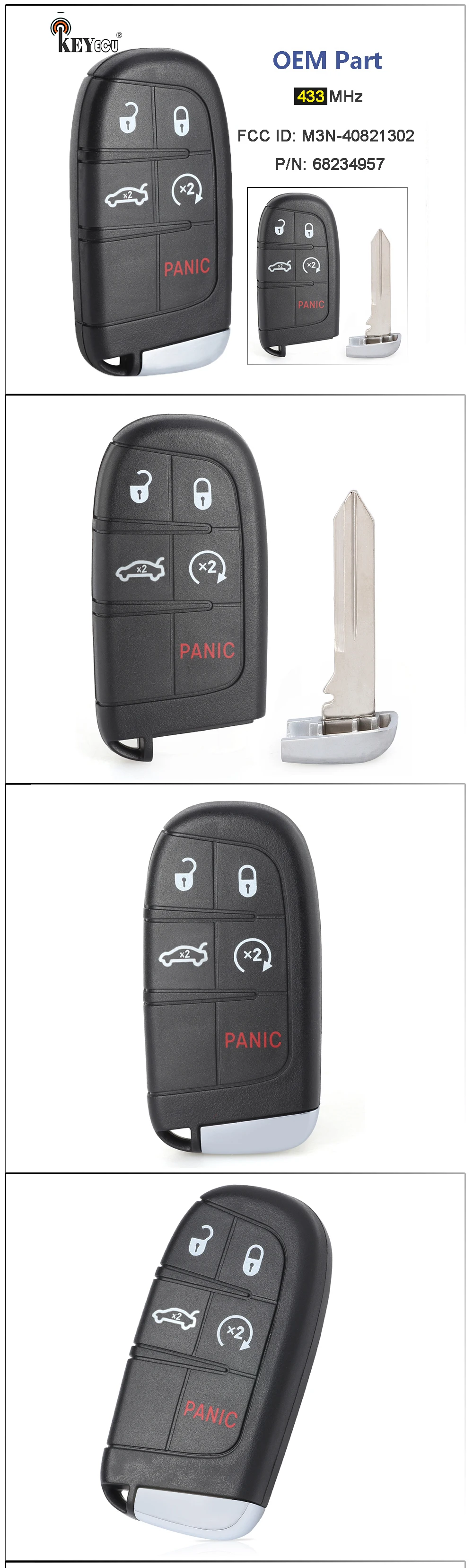 Keyforkess M3N-40821302 P/N:68234957 5 pulsanti parti OEM telecomando Smart Proximity Key Fob per Dodge Challenger Charger SRT 2011-2018 6 Keyforkess M3N-40821302 P/N:68234957 5 pulsanti parti OEM telecomando Smart Proximity Key Fob per Dodge Challenger Charger SRT 2011-2018 - Sc6ece85f3e9a46d5bcc6bd9c2242dbf68