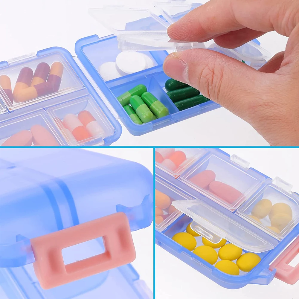 8 Compartments Pill Storage Boxes Organizer Small Pill Box for Pocket Purse  Daily Pill Case Portable Medicine Vitamin Container - AliExpress