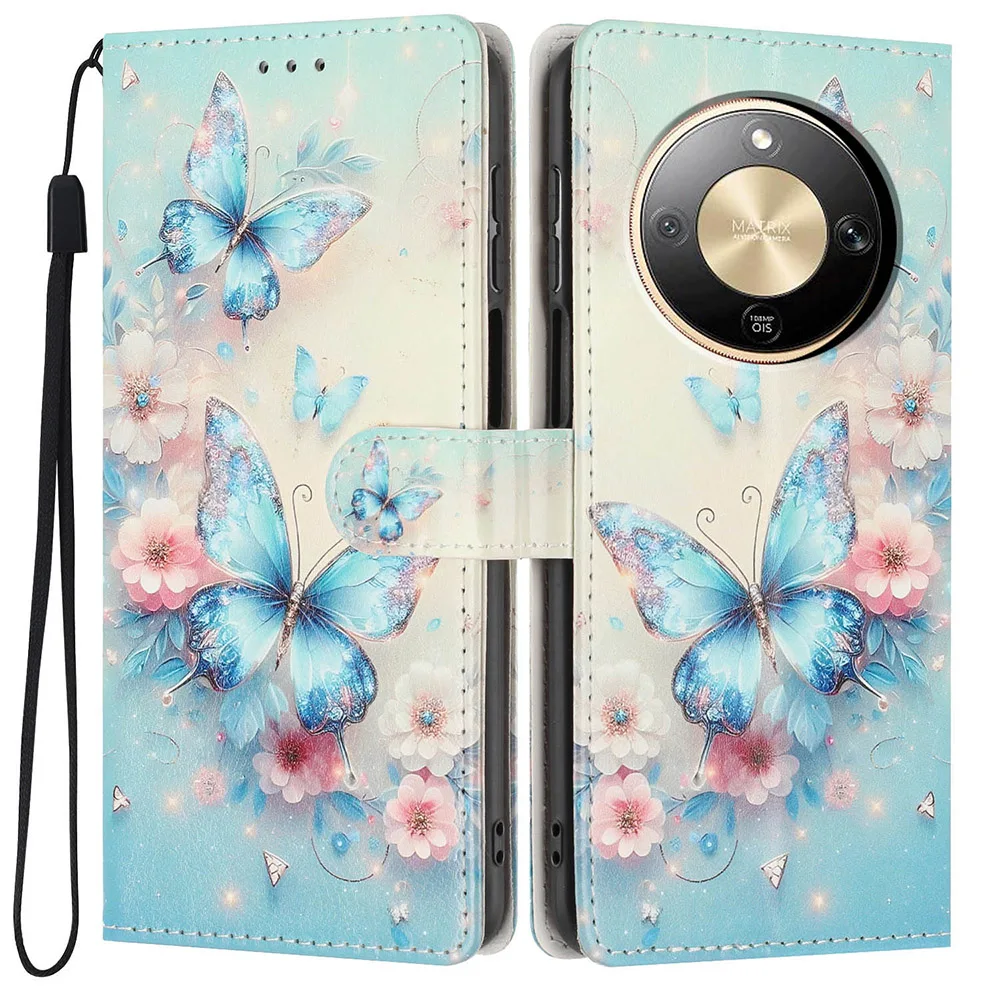 Lovely Pattern Wallet Flip Case with Card Slots and Stand Feature