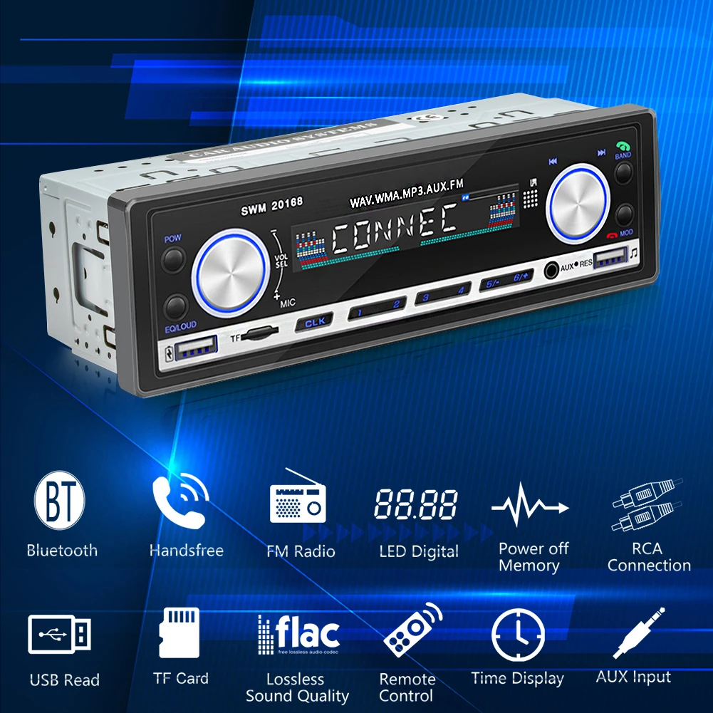 Kebidumei Car Radio 1 Din Bluetooth5.0 Stereo Receiver Mp3 Player