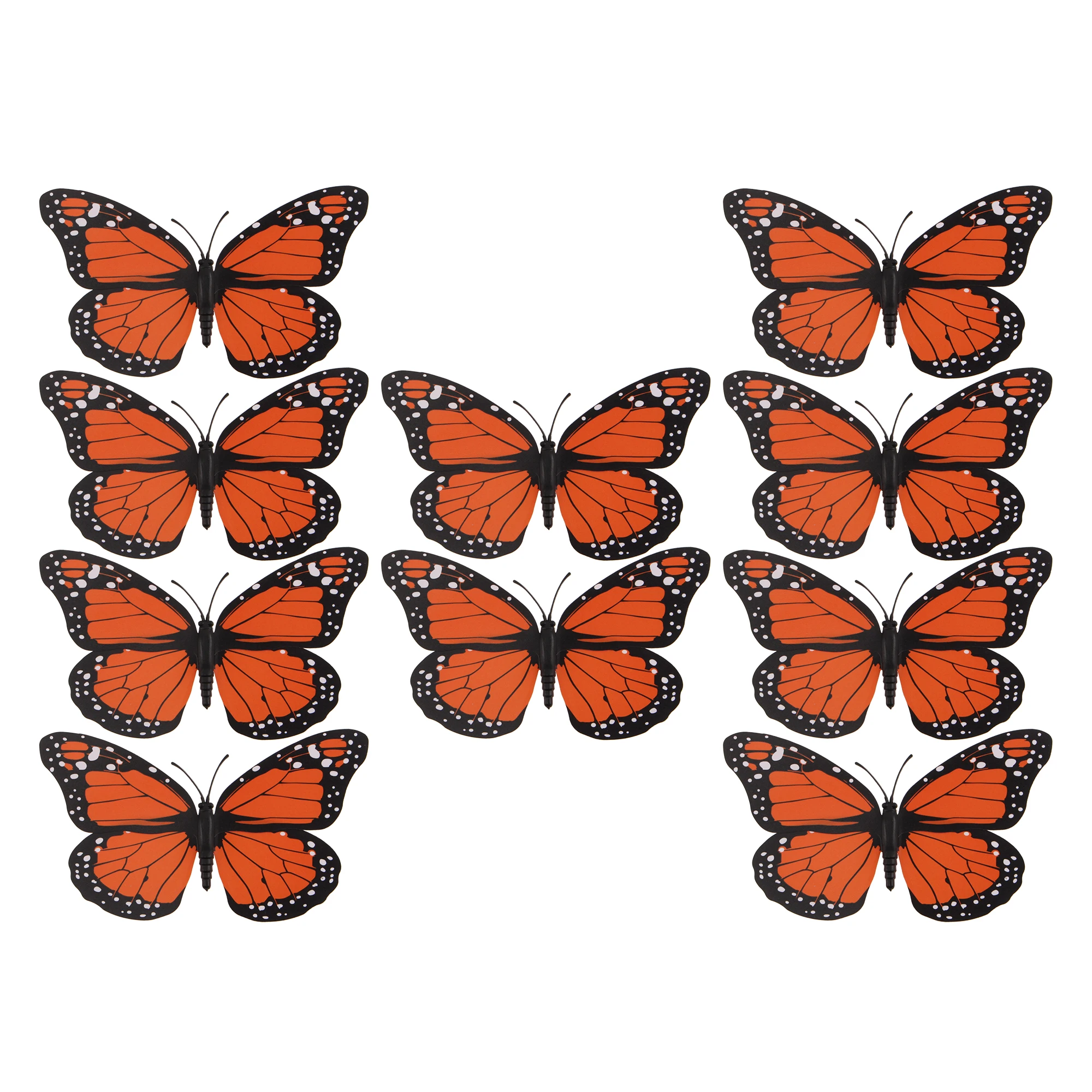 10Pcs 4.72 In Monarch Butterfly Decoration Stickers Fake Butterflies for  Crafts Artificial Butterfly Wall Decor 3D