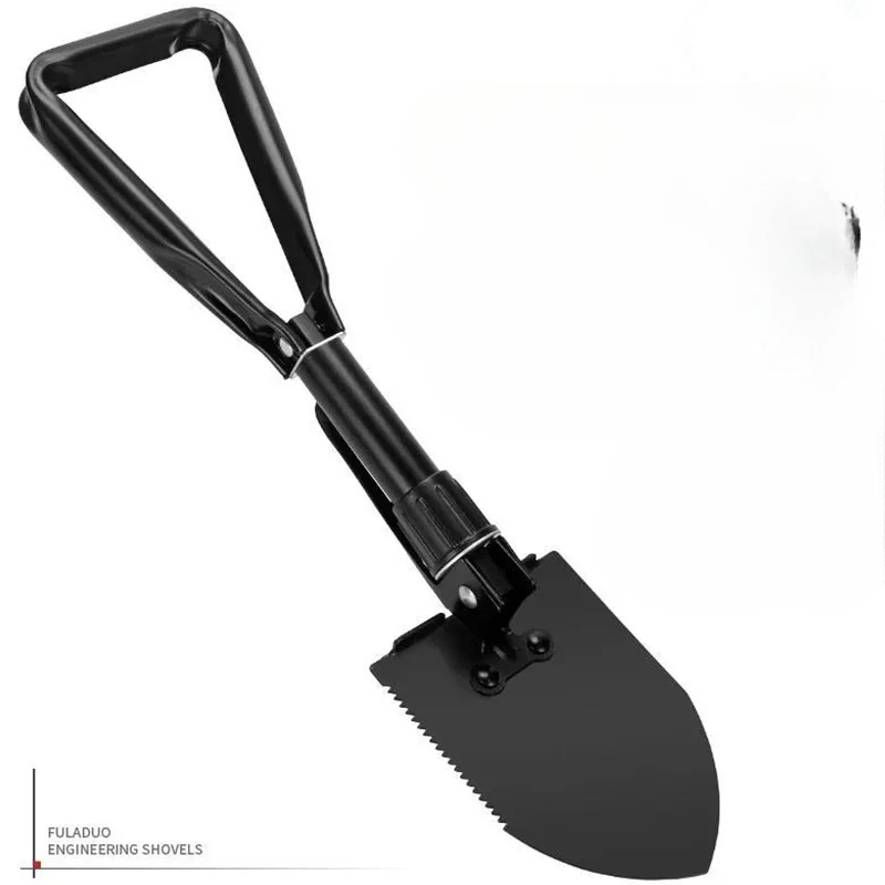 Description Picture 2 of itemFolding Camping Shovel, High Carbon Steel Entrenching Tool Trowel Shovel with Saw Edge, Storage Bag For Gardening, Beach, Snow