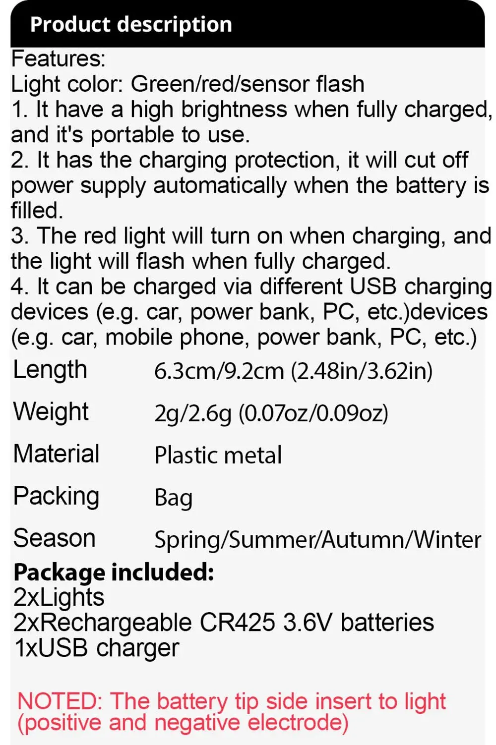 Angel licht Stab rute LED Cr425 3,6 V Lithium-Batterie USB-Lade-Kit Pesca-Werkzeug leuchtend Tackle Nacht helle Leuchtstofflampe – Detail 1