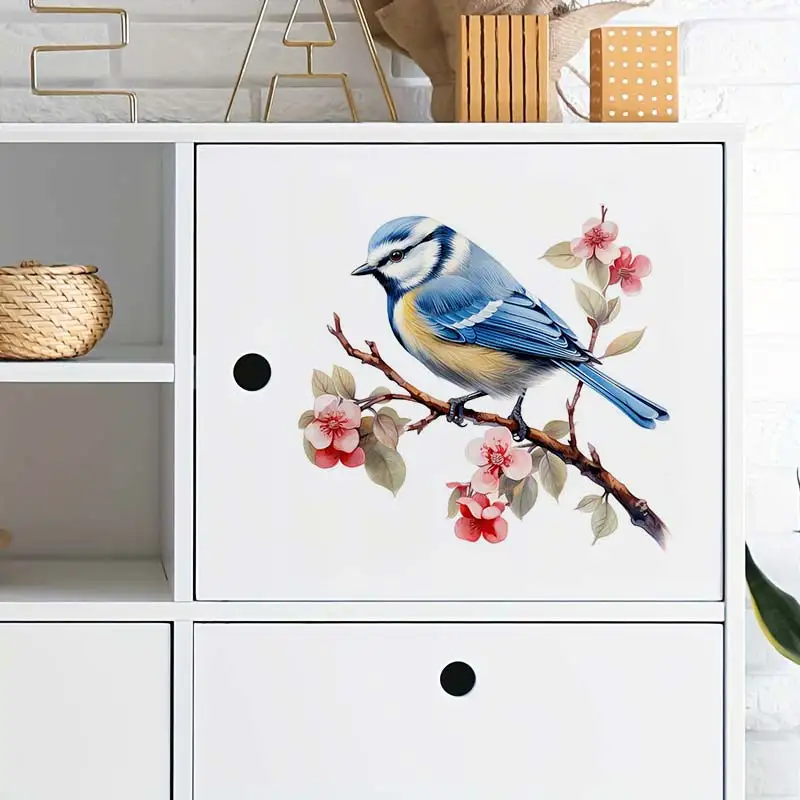 Wall Sticker Watercolor Bird Standing On Branch Wall Sticker Art Living Room Bedroom Cabinet Decoration Home Decor Animal Stickers S306