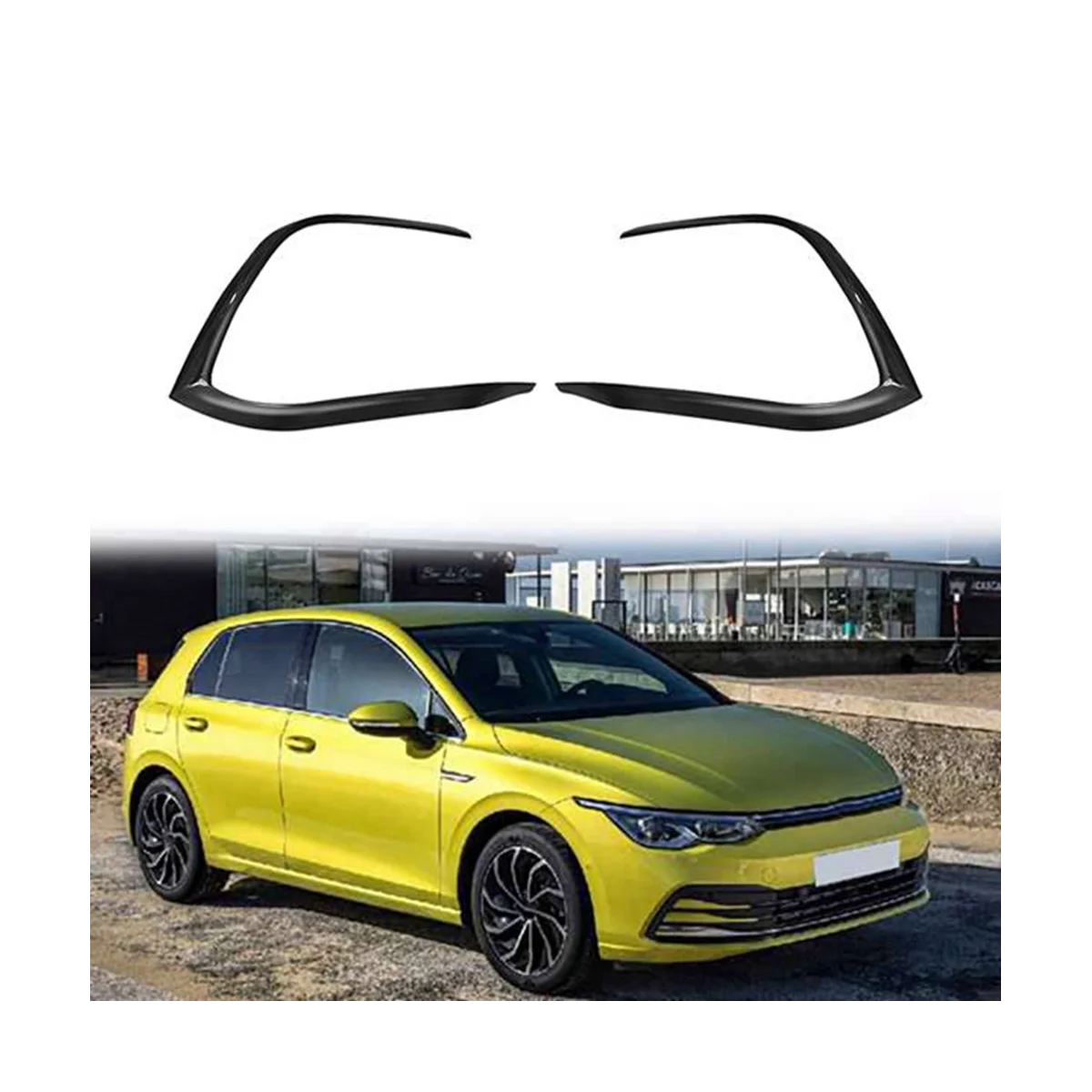 

Car Glossy Black Front Bumper Fog Light Lower Grille Frame Spoiler Splitter for VW Golf 8 MK8 2020 2021 2022