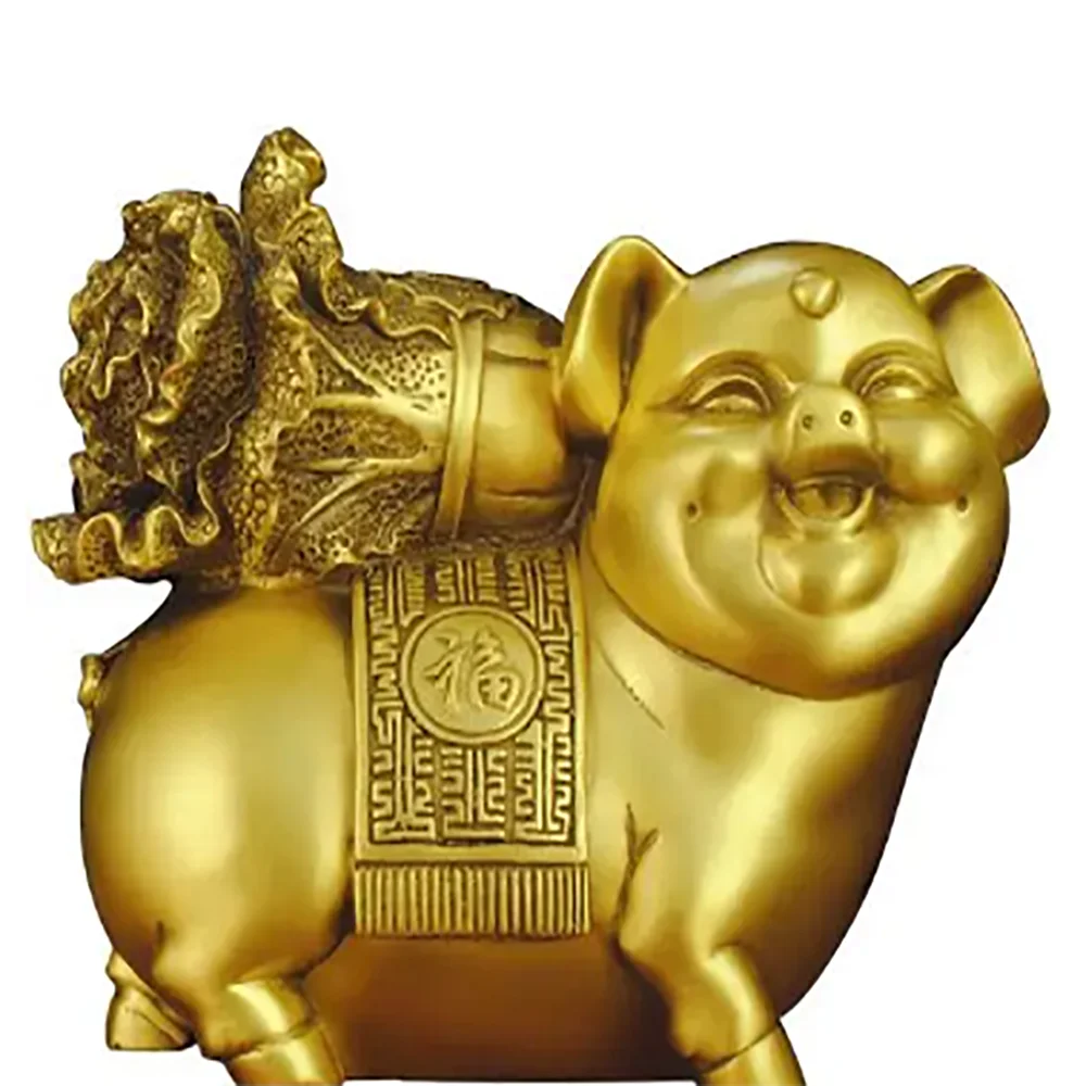 

Copper, gold, pig, back, cabbage, fortune, Chinese zodiac animal, Hai pig, car decoration, living room, office mascot