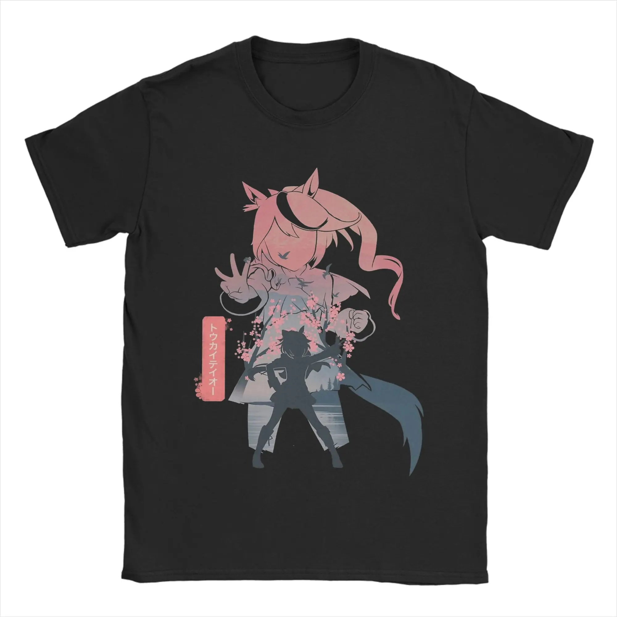 Tokai Teio Uma Musume Anime Männer T Shirt Neuheit T Shirt Kurzarm Rundhals T-Shirt 100% Baumwolle Klassische Tops