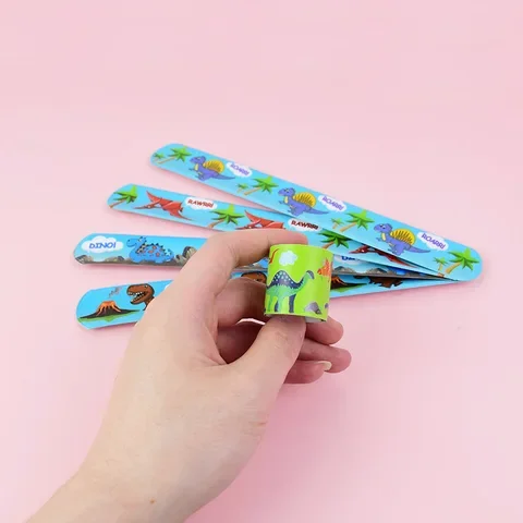

10pcs Dinosaur Party Clap Circle Bracelet Jungle Animal Safari Jurassic World Birthday Party Decoration Kids Birthday Gift Toys