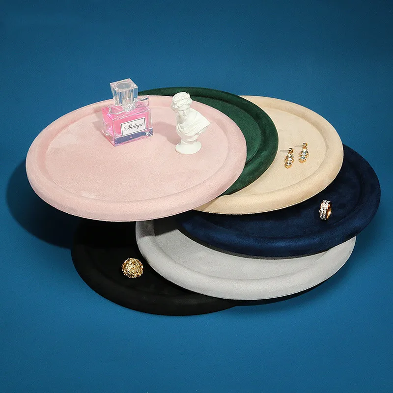 

Hot Sales Green Pink Round Shape Jewelry Organzier Tray Earring Watch Bracelet Jewelry Storage Case Showcase