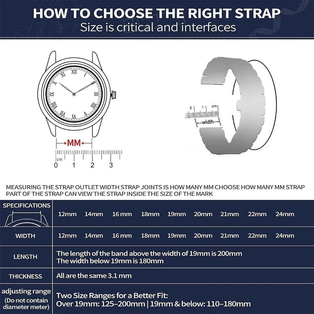 Elegant Stainless Steel Watch Band Strap - Premium Metal Wristband