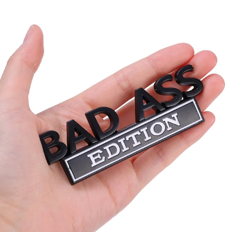 3D 메탈 BAD ASS 에디션 엠블럼 자동차 스티커, 범퍼 프론트 그릴, 테일 오토바이 SUV 트럭, 범용 장식 스티커