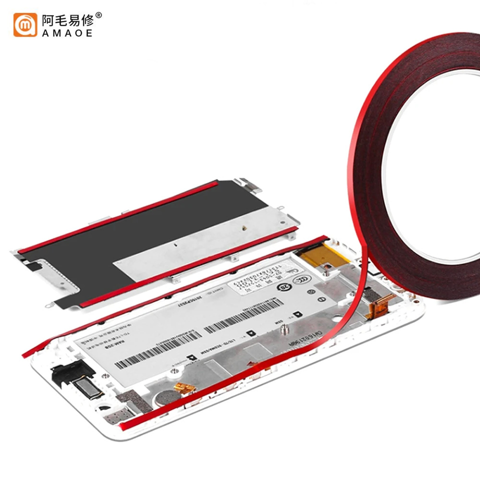 AMAOE 10m Double Sided Adhesive Tape for Sealing the Back Cover of Mobile Phone Screen Tablet Sponge Back Adhesive