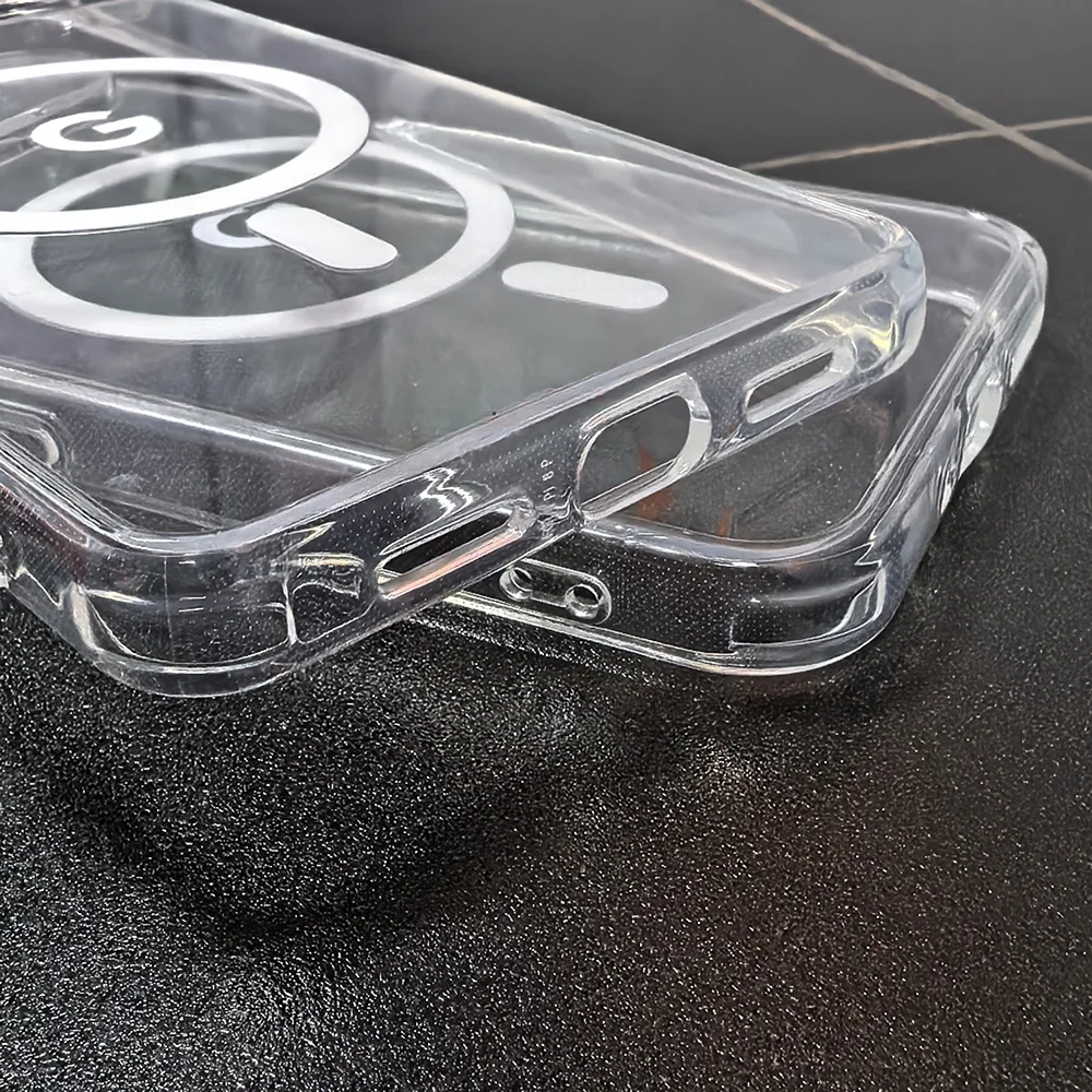 Clear Magnetic Case with Magsafe Wireless Charging - Shockproof Transparent Acrylic Cover