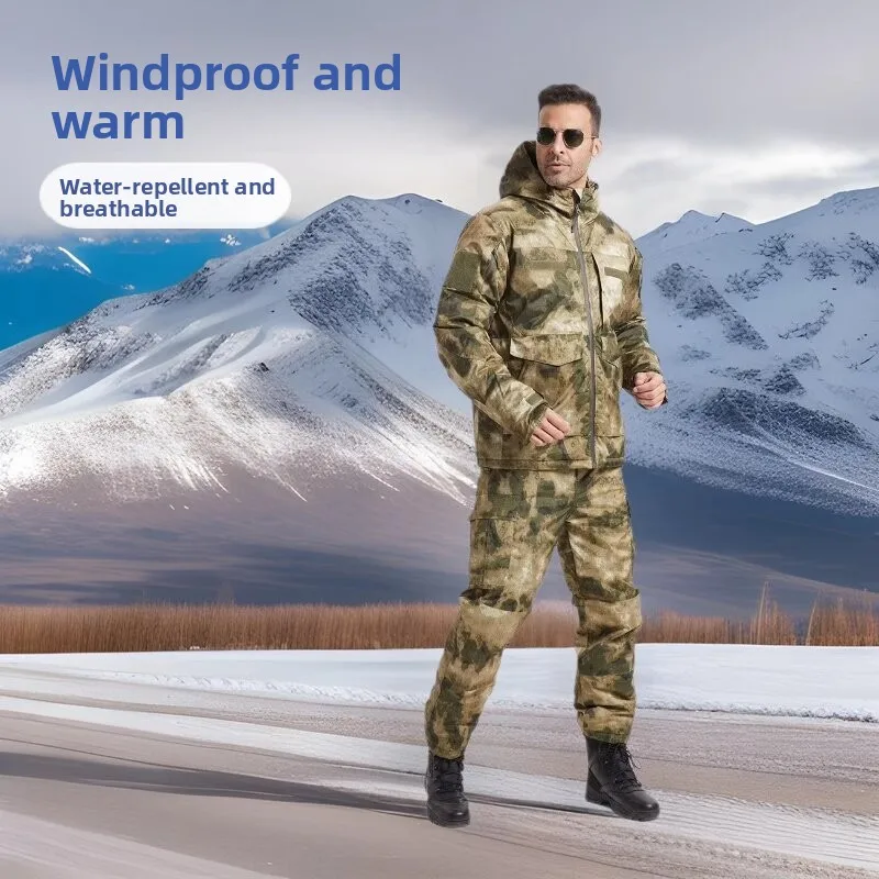 2026 New Men's Winter Camouflage Hudson Waterproof Jacket Insulated Fishing Hunting Outdoor Camo Thermal Protection Suit 2
