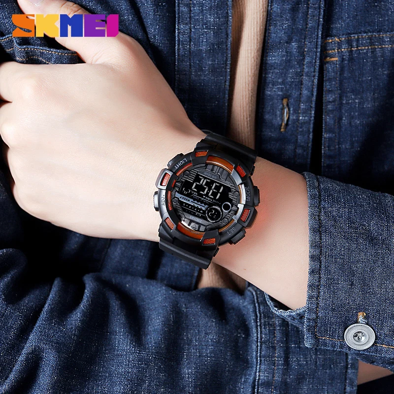 SKMEI Fashion Sport Men's Watches 2Time Countdown Waterproof LED Military Electronic Wristwatch For Men Male Clock Reloj Hombre