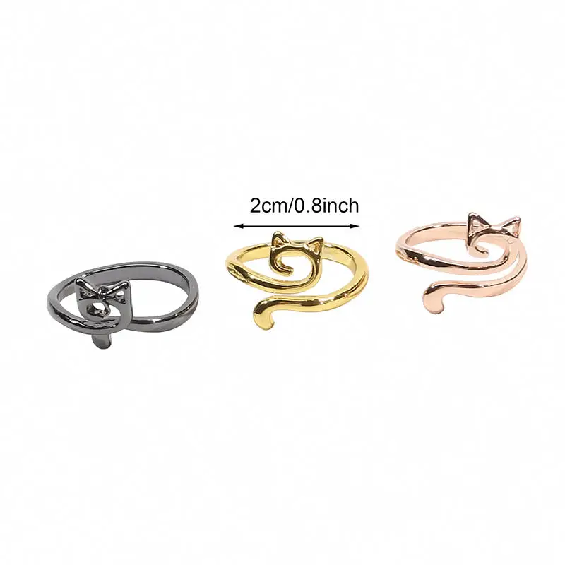 Finger Ring Jewelry Accessories Adjustable Rings Opening Ring Badminton T Shirt Cat Ring Alloy Geometric With Adjustable Opening Design Multi-function Knitting Crochet Hook Fashion Jewelry Decor