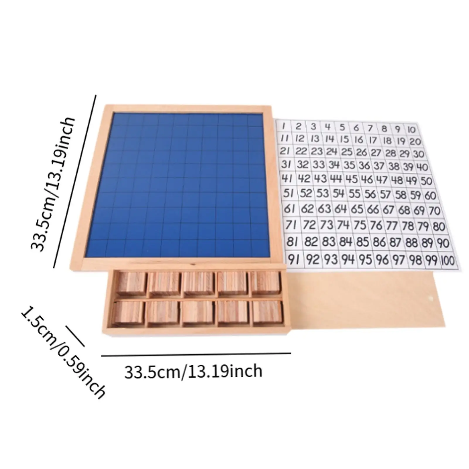 Wooden Math Board 1-100 Montessori Toy Wooden Toy Hundred Board Educational Game for Teacher Supplies Birthday Gift Children
