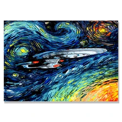 Starry Night Canvas Art Print - Vincent Van Gogh Wall Decor - A2 42x60cm No Frame (0016 - 04)