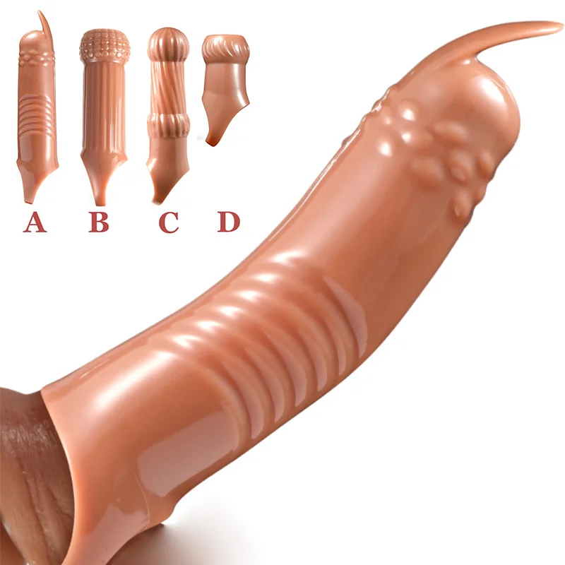 

4 Types Penis Extender Sleeve Foreskin Cock Rings Reusable Condom Delay Ejaculation Sex Toys For Men Intimate Good