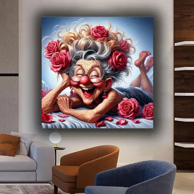 Fantasie Glückliche Alte Oma Schönheit Diy Diamant Malerei Kreuz Stich Kits Voller Diamanten Mosaik Kunst Stickerei Cartoon Für Wohnkultur 3