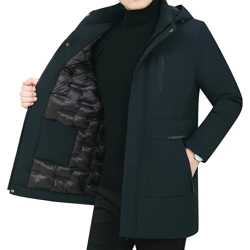 

2024 Winter Men's Jacket Korean Version Keep Warm Hooded Outwear Cottoned Thickened Coat For Men Stylish Windbreaker Male Coats