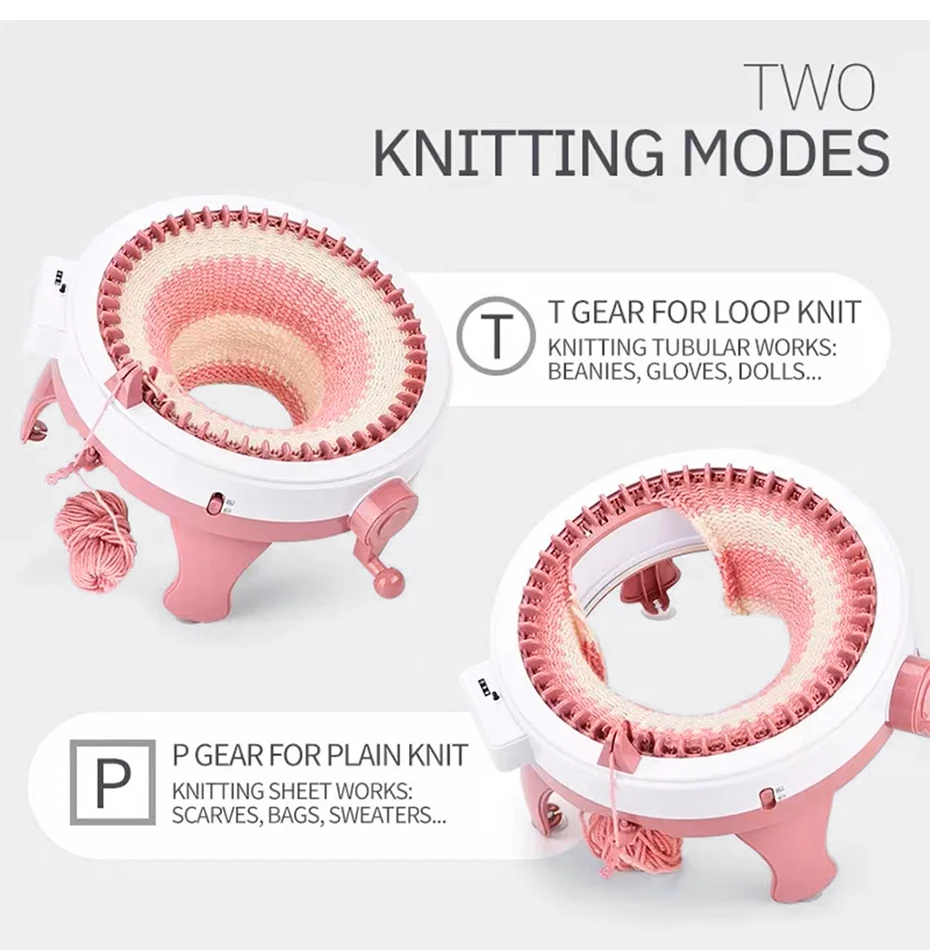 Description Picture 4 of item48-needle Handmade Knitting Machine Scarf,Sweater,Hat&Sock Maker for Adults-Perfect Lazy Artifact Creative Knitting Projects