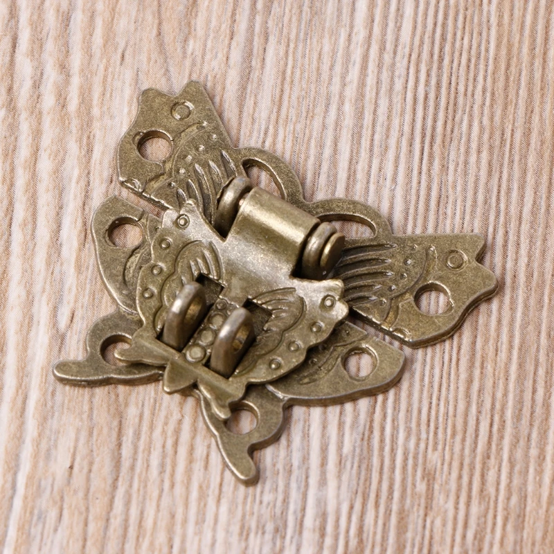 for Butterfly Antique Bronze Hasp for LATCH Wooden Box Mini Cabinet Buckle Locks furniture hardware jewelry box hasps decorative latches