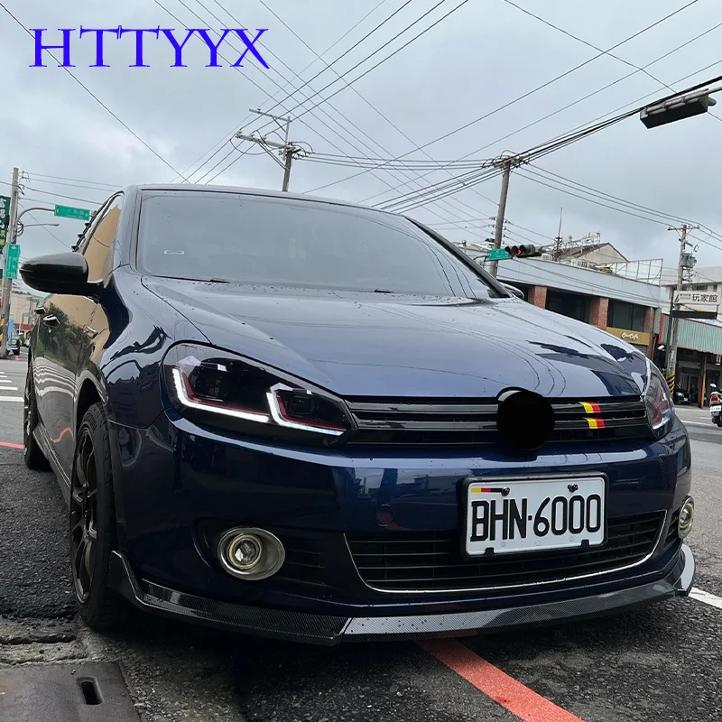 Maxton style front bumper splitter lip diffuser body kit spoiler guard retrofit for Golf 6 MK6 Standard TSI TDI 2008-2012 car bumper spoiler bumper lip bumper strip bumper lip decoration