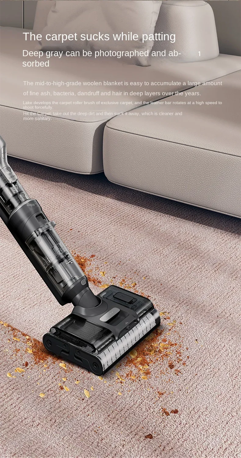 LEXY Sirius S7Pro double roll scrubbing machine 3-in-1 Large suction anti-mite suction sweep mop household appliances 6