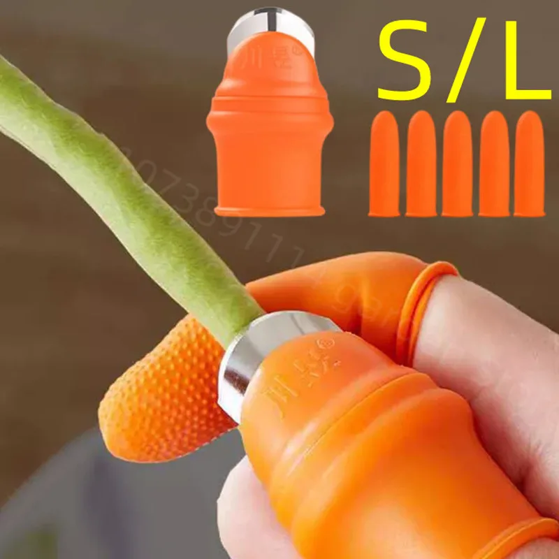Sharp Pinching Plant Blade Scissors 5pc Glove Thumb Knife Finger Protector Silicon Thumb Knife for Vegetable Fruit Picker Garden garden tool finger protector finger guard fruit picker