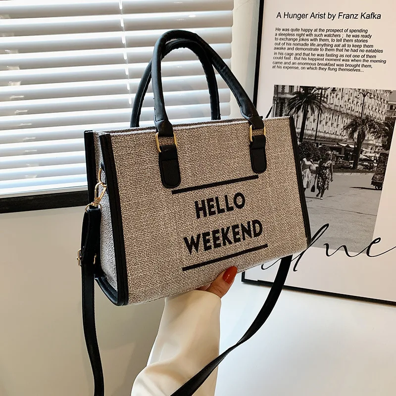 Simple Retro Fashion Canvas Single Shoulder Bag for Women's New Fashion Casual Lightweight Large Capacity Shoulder Bag