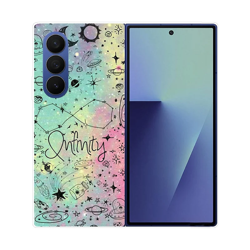 Transparent Luxury Painted Hard Case for Samsung Galaxy Z Fold 7