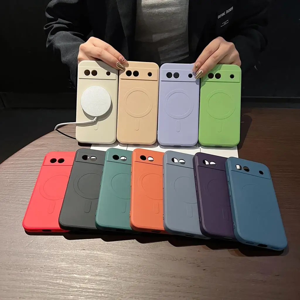 Magnetic Candy Matte Silicone Shockproof Case with Camera Protection
