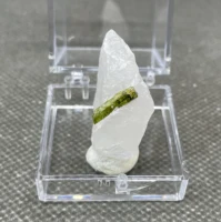 Natural green tourmaline pillars mineral crystal specimens + box size 3.4 cm + healing quartz crystals and stones rock gemstone 2