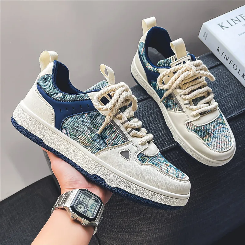 

Men's Shoes 2023 Autumn New Breathable Trend Versatile Board Shoes Casual Sports Trendy Shoes Men's Retro Mesh Shoes Zapatos