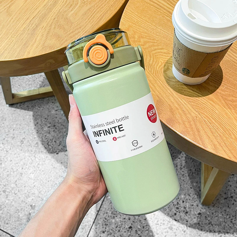 Tyeso Pumpkin-Shaped Stainless Steel Insulated Water Bottle with Removable Tea Infuser
