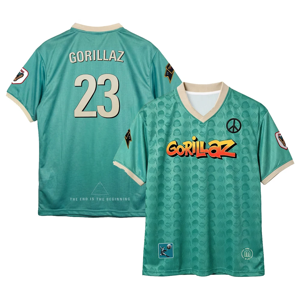 Herren Damen Gorillaz 23 Doppelseitiges Mesh-Fußballtrikot Y2K Virtuelles Band Indie Streetwear, Übergroßes Sport-T-Shirt Schnell - Eltern-Kind