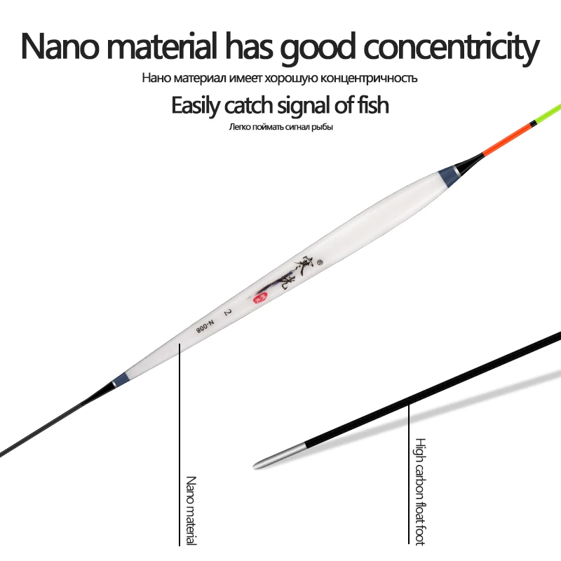 Fishing Floats 3Pieces Composite Nano Flotador Hard Tail Bobber Buoy Lake River Shallow Water Tools Tackles Accessories