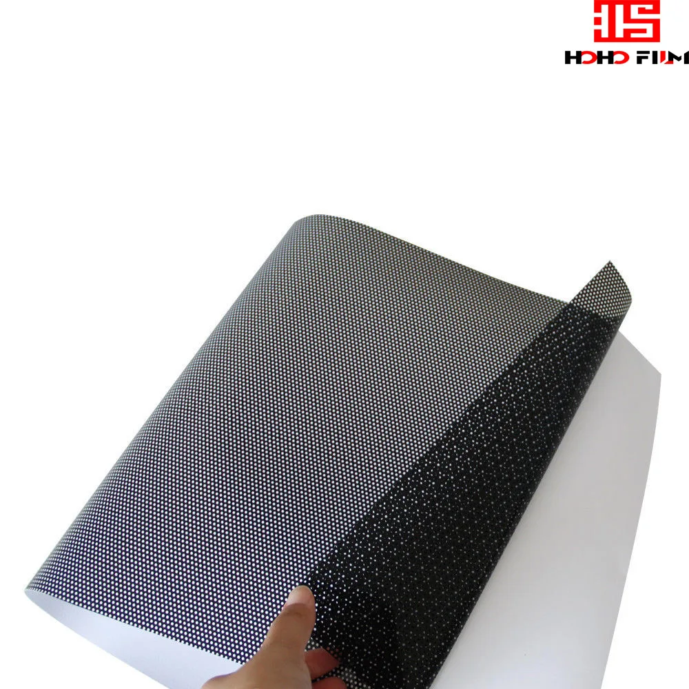 1.22mx50cm Black Perforated One Way Vision Print Media Vinyl Window Sticker 48''x20''