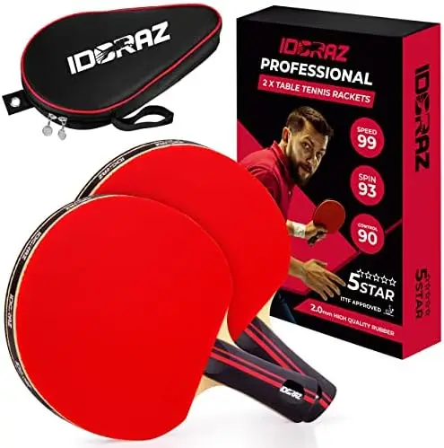 

Pong Paddle Professional Racket - Table Tennis Racket with Carrying Case - ITTF Approved Rubber for Tournament Play - Best Table