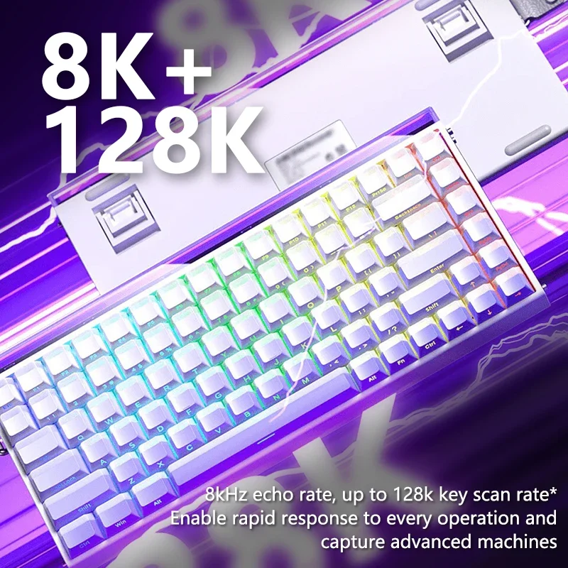 AULA HERO 84 HE 유선 기계식 키보드 음악 리듬 RGB 게임용 키보드 8K 리턴 마그네틱 스위치 고성능 키보드