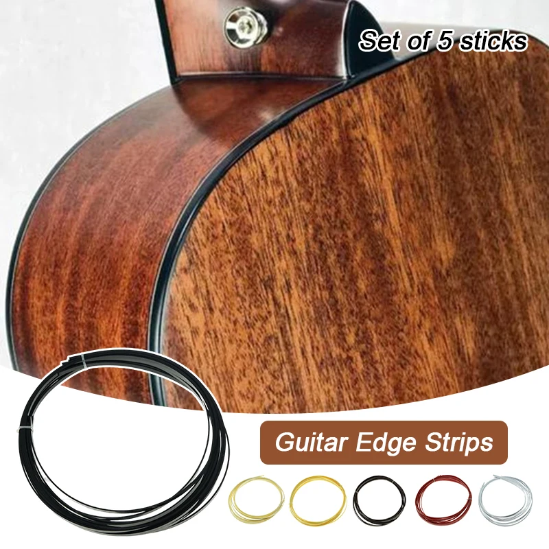 

5pcs Guitar Accessories Neck Body Edge Binding Purfling Strips ABS Plastic DIY Musical Instrument Decorative Strips 1650mm*5mm