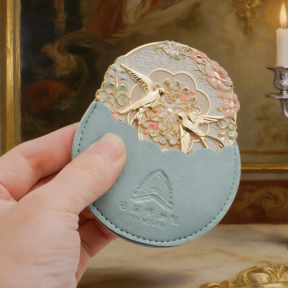 Mirror Peony Delicate Flower Mini Mirror Cosmetic Tools Portable Pocket Make-up Vintage Chinese Style
