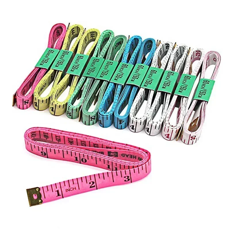 1.5m Body Measuring Ruler Sewing Tailor Tape Measure Mini Soft Flat Ruler Centimeter Meter Sewing Measuring Tape Random Color tape measure measuring tape measuring ruler